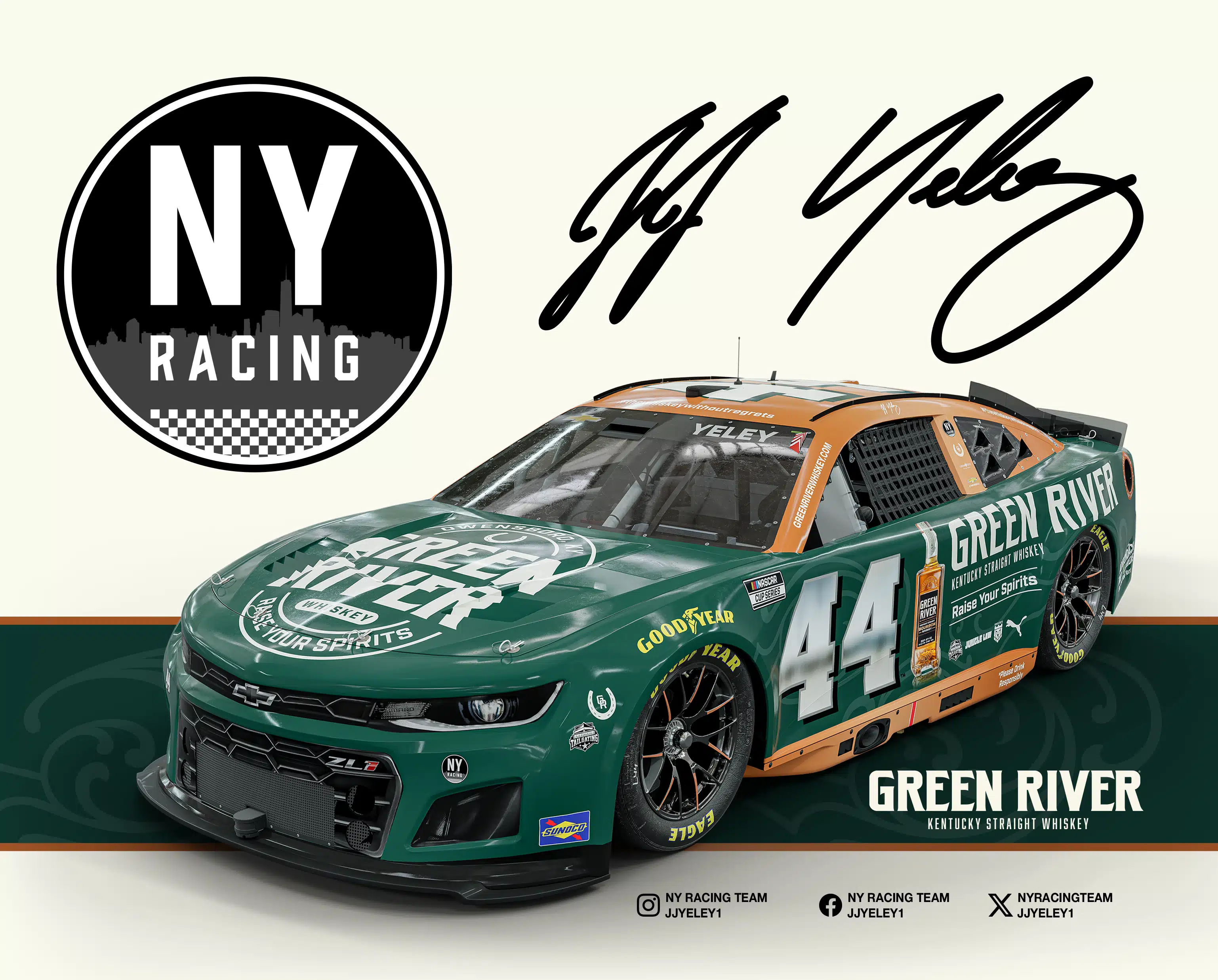 【激レア】AnthonyCalydon ジャージグローブ 緑 ポーカーズ Green River Whiskey Joins NY Racing Team and J.J. Yeley In Quest